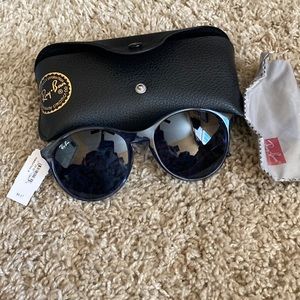 Ray Ban Highstreet 55Mm Round Sunglasses - Blue